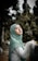 woman wearing grey hijab
