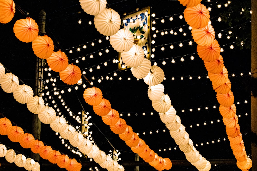 orange and yellow lanterns