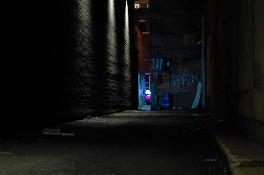 Dark alley at night