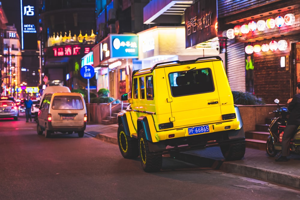 yellow SUV