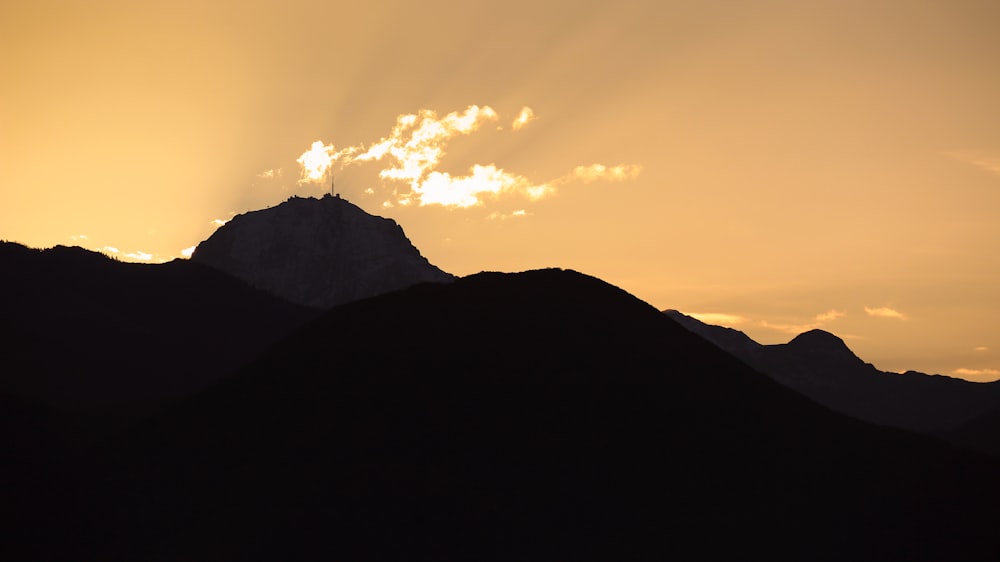 silhouette of mountain