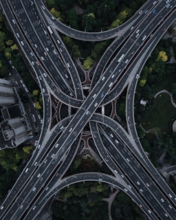aerial photo of road