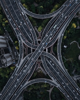 aerial photo of road