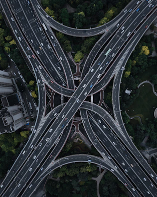 aerial photo of road