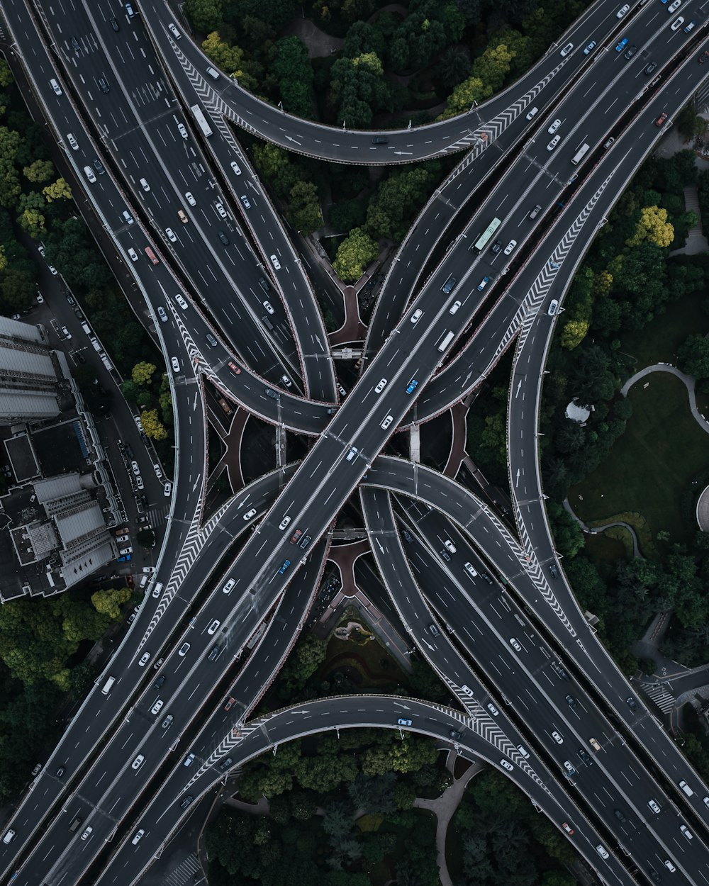 aerial photo of road