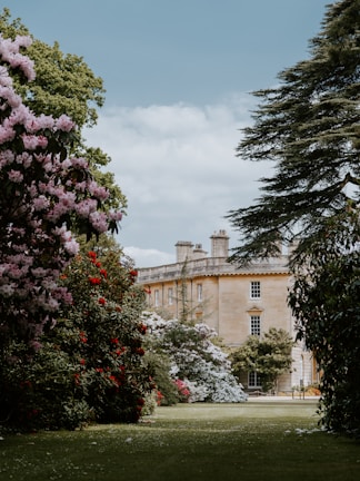 Historic Temple of Literature surrounded by lush greenery under blue skies.