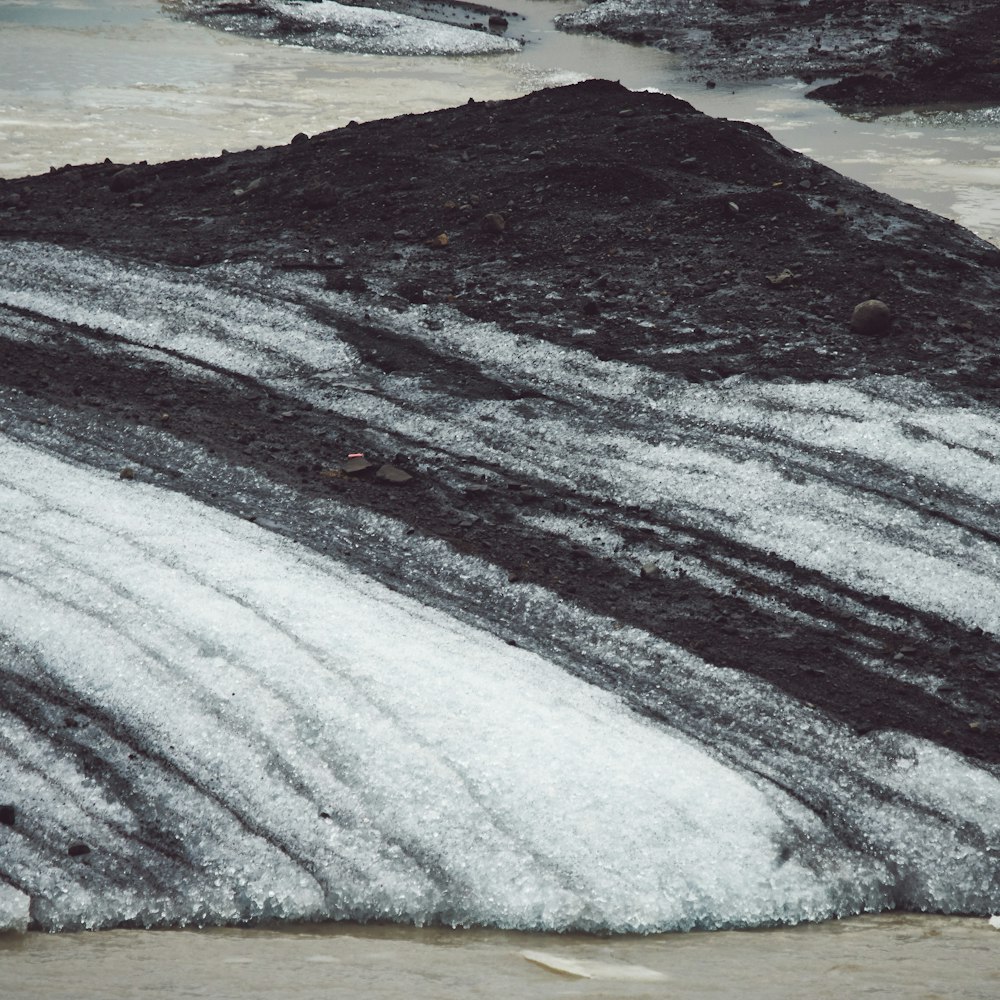 mountain covered by ice