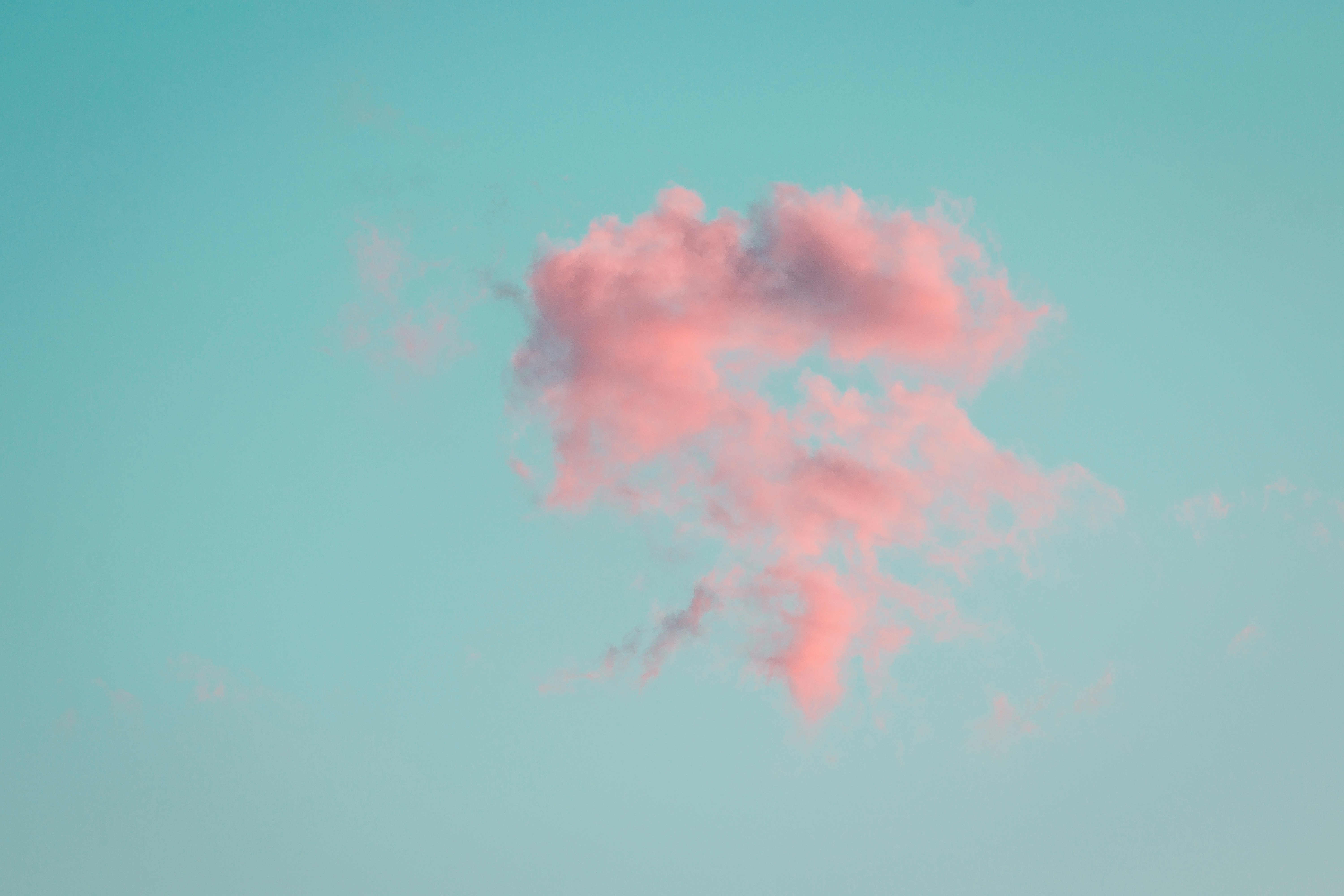 Azure sky with pink cloud. Connecting to "Azure" afterall.