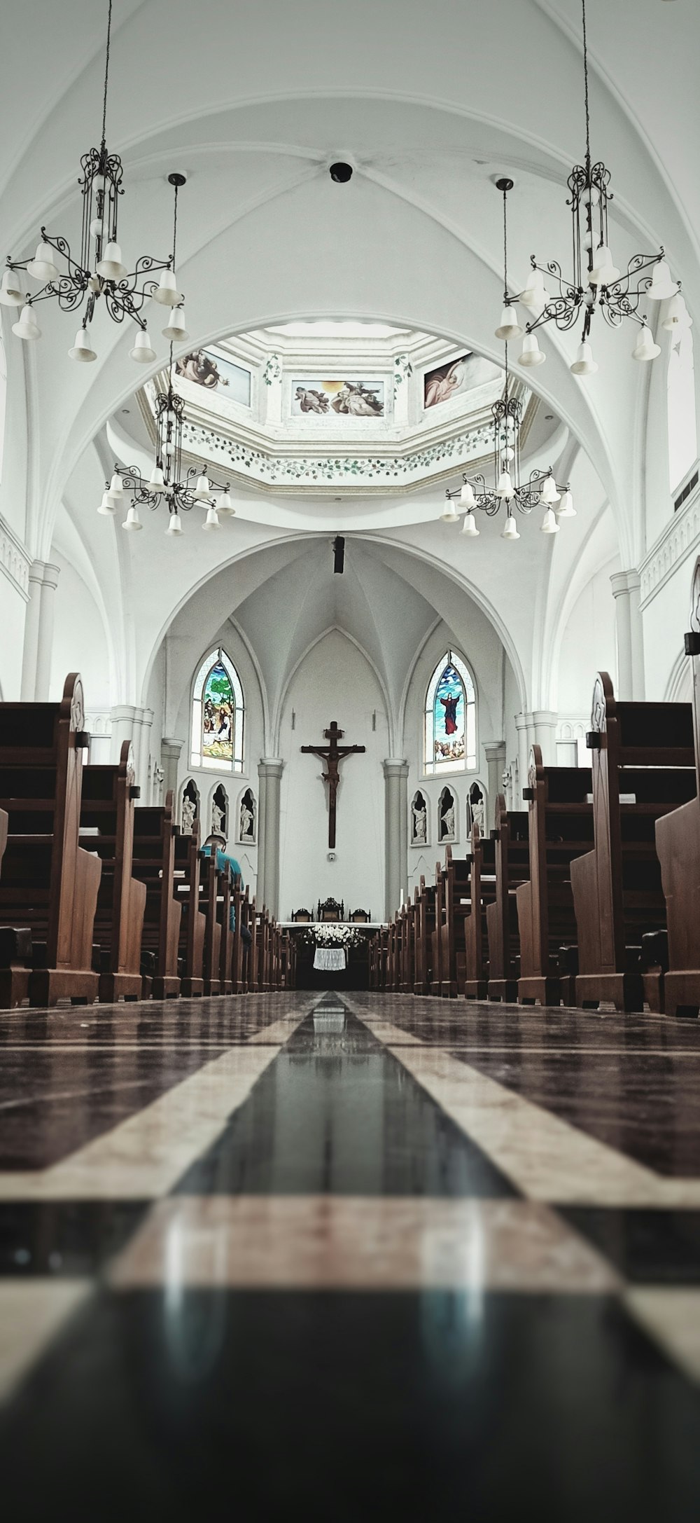 architectural photography of church interior view