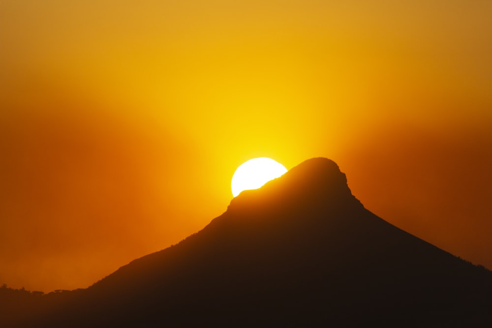 silhouette photography of mountain