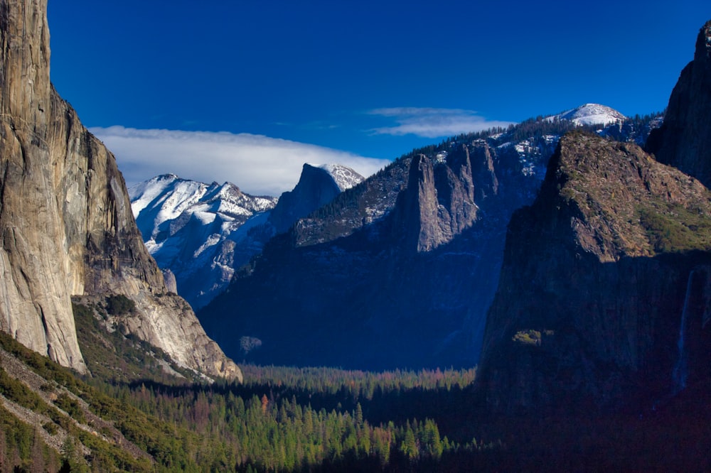 mountain range under clear blue sky