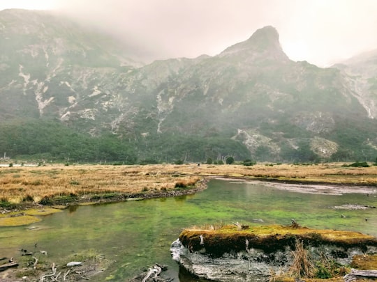 mountains near calm water in Ushuaia Department Argentina