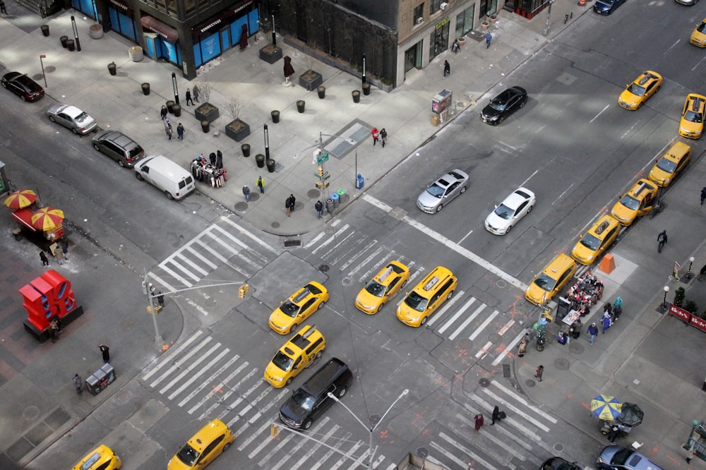 vehicles on road in city