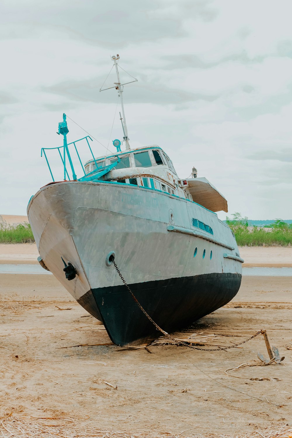 black and white boat