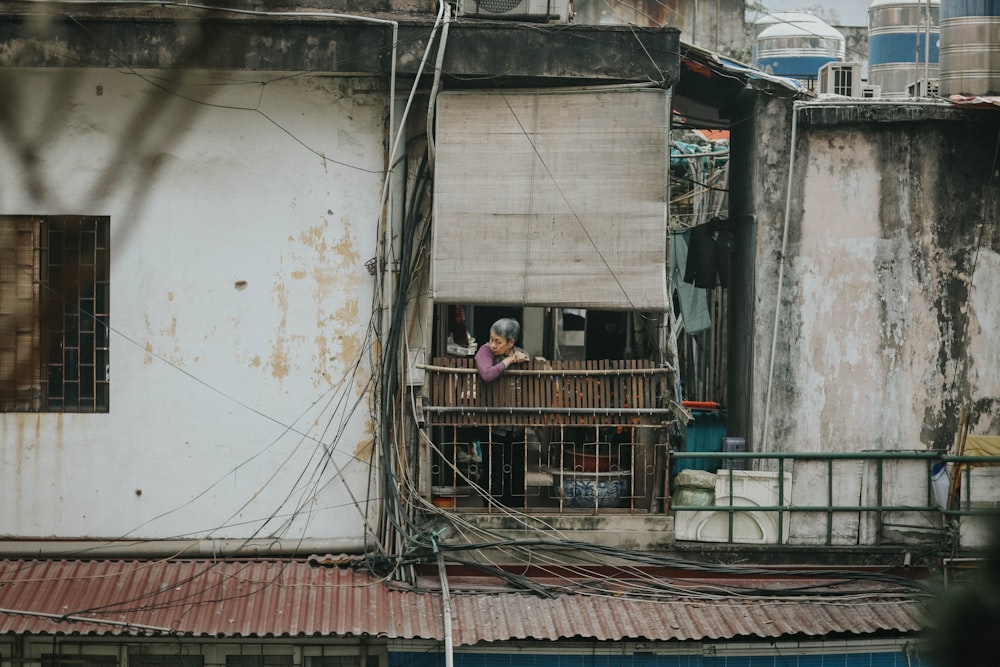 woman sitting at the terrace