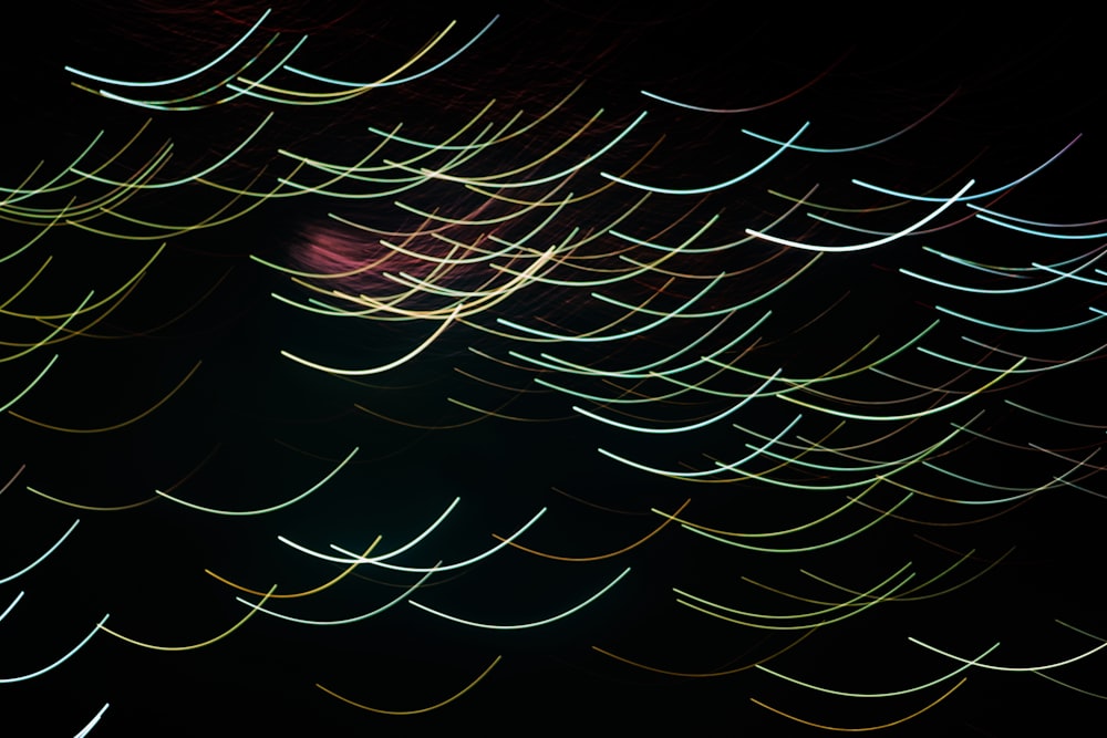 a very long exposure of light in the dark