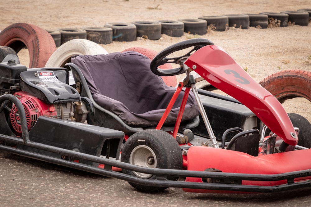 red and black go cart