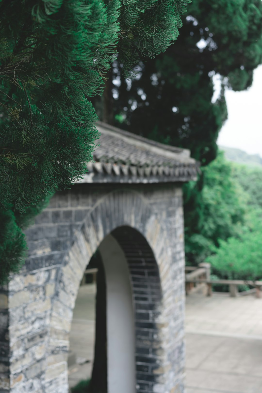 grey concrete gazebo