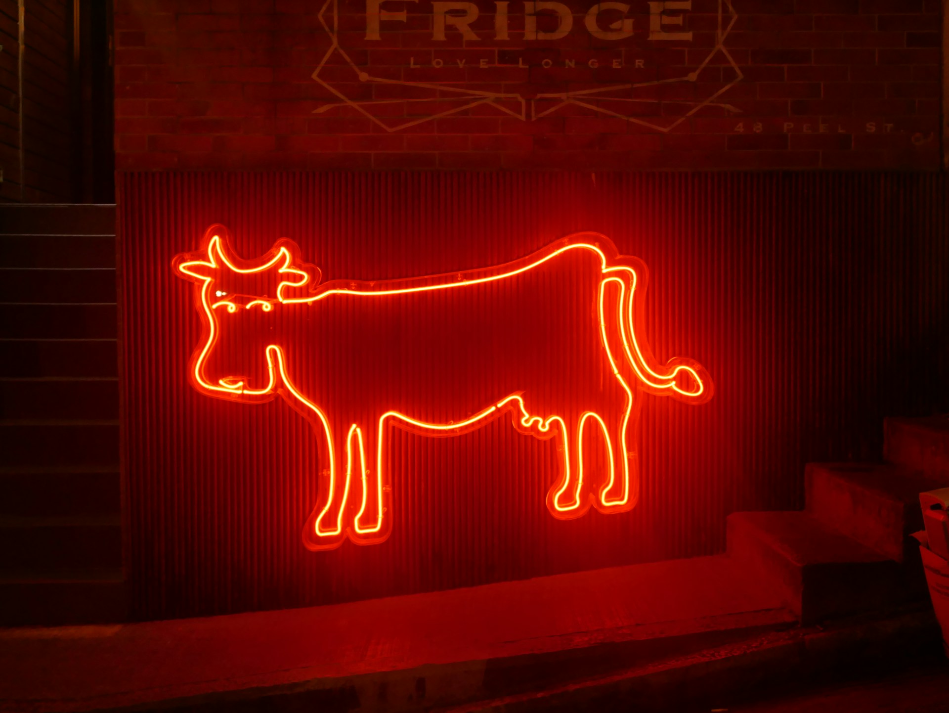 red cattle sign