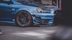 blue Mitsubishi Lancer Evolution