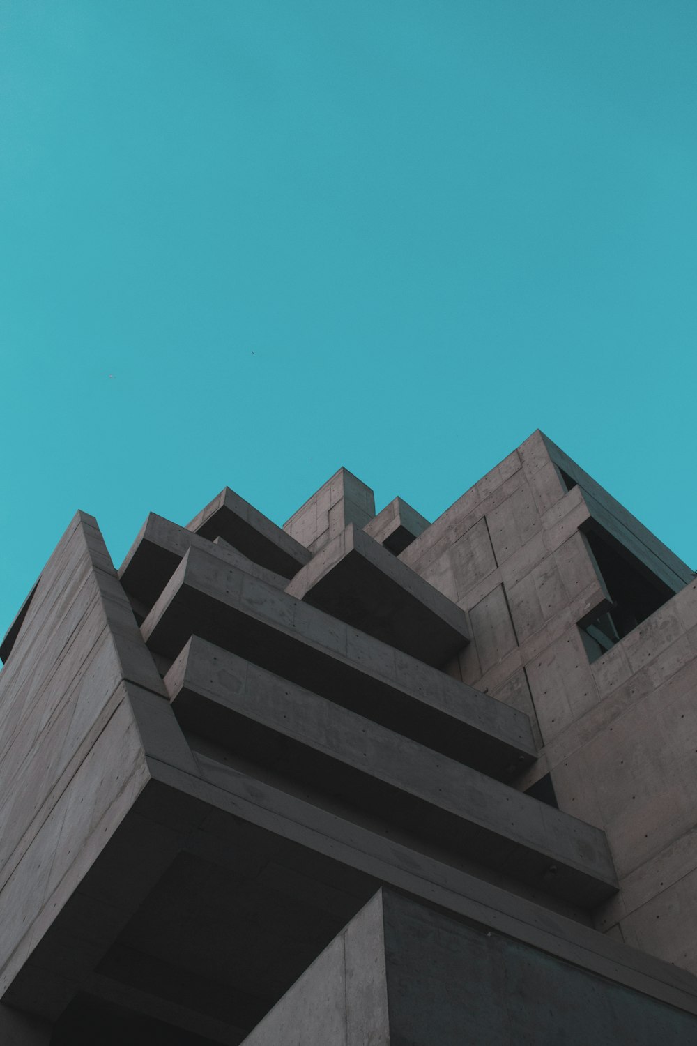 architectural photo of gray concrete building