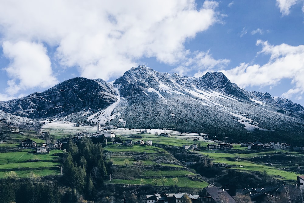 snow-covered mountain during daytime