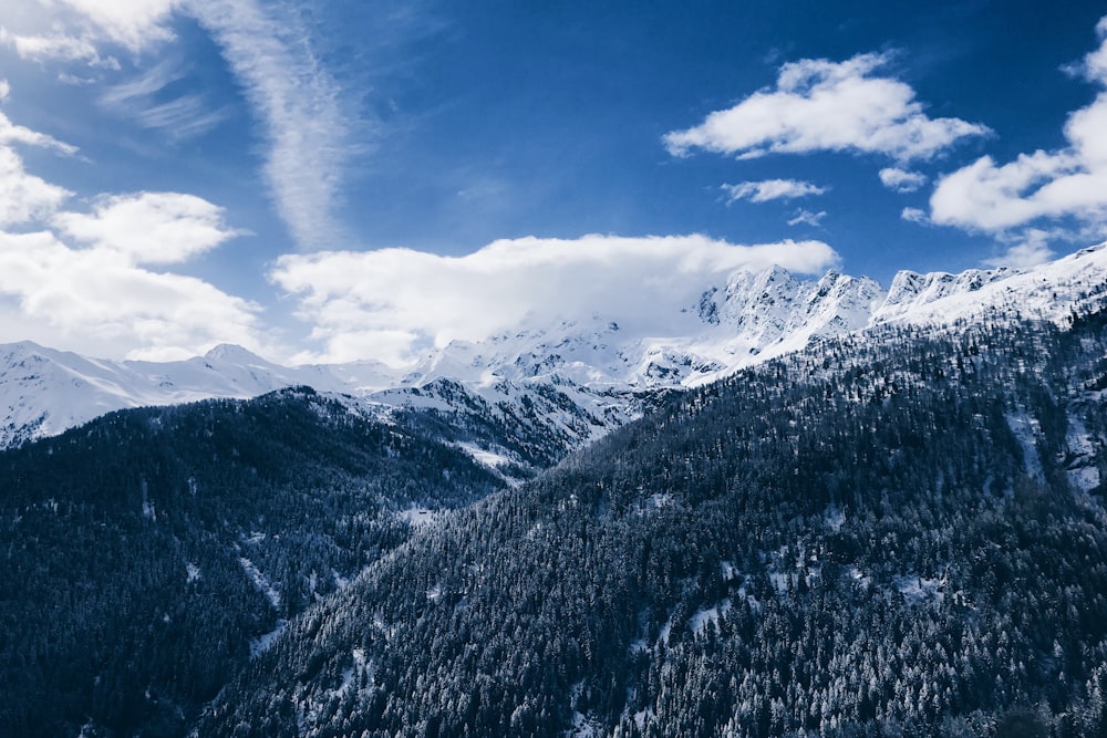 aerial photography of snowy mountain