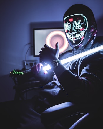 person holding light saber