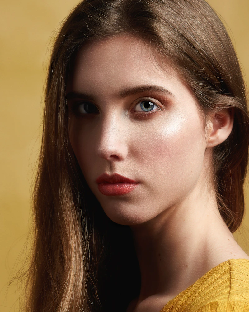Close crop of a face showing natural pores and skin texture