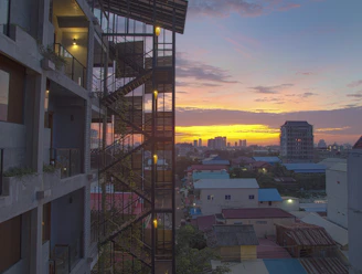 Sunset view from the Barrancowasi terrace overlooking Barranco neighborhood.