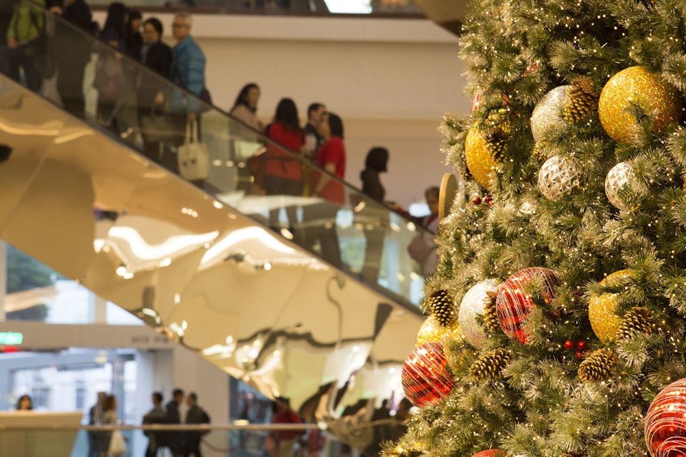 shallow focus photo of Christmas baubles