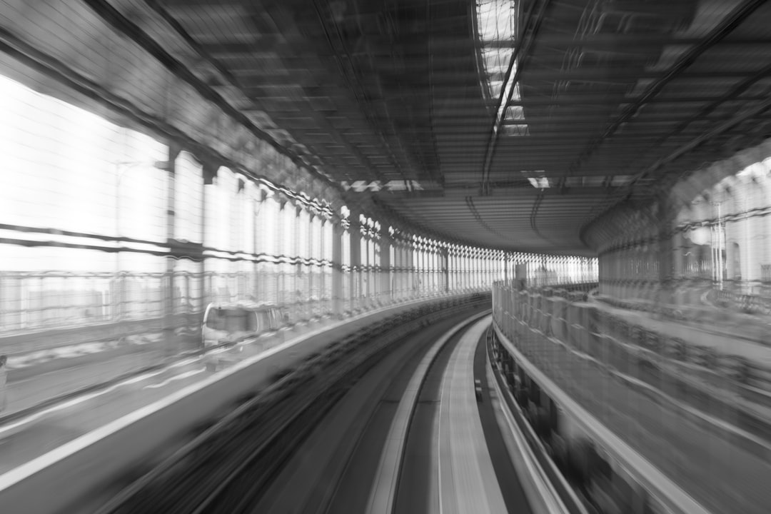 time lapse photo of train station