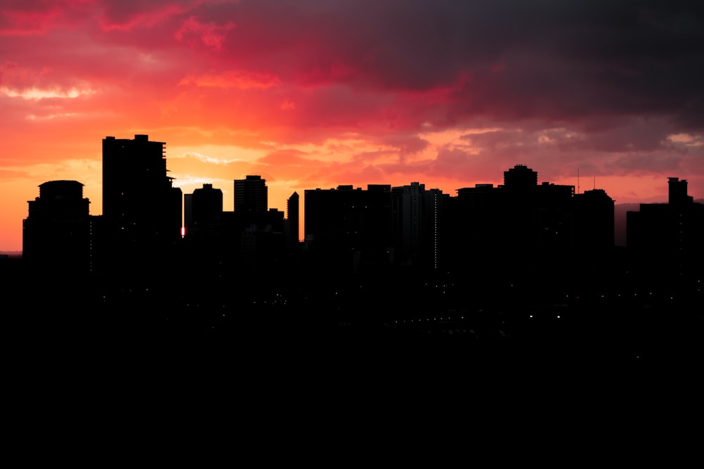 silhouette photography of buildings