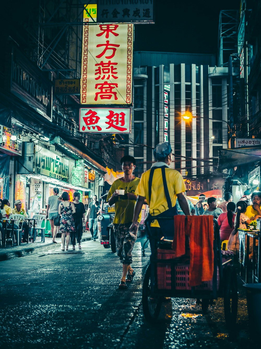 man walking near store