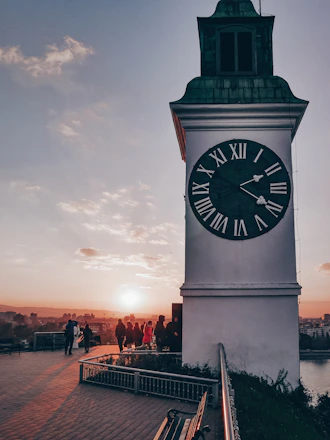 analog clock on building