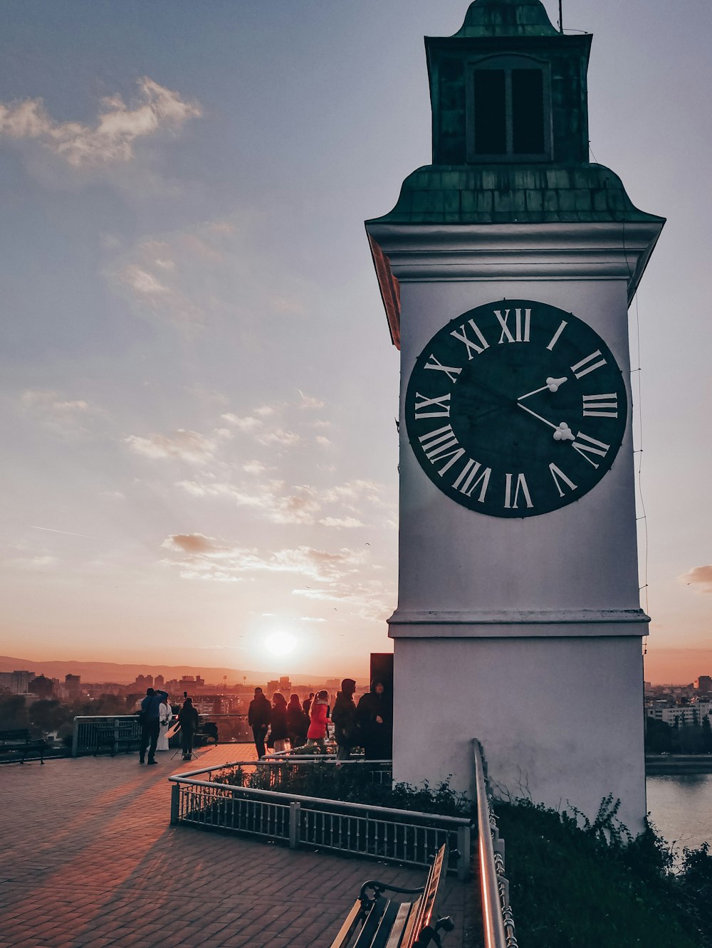 analog clock on building