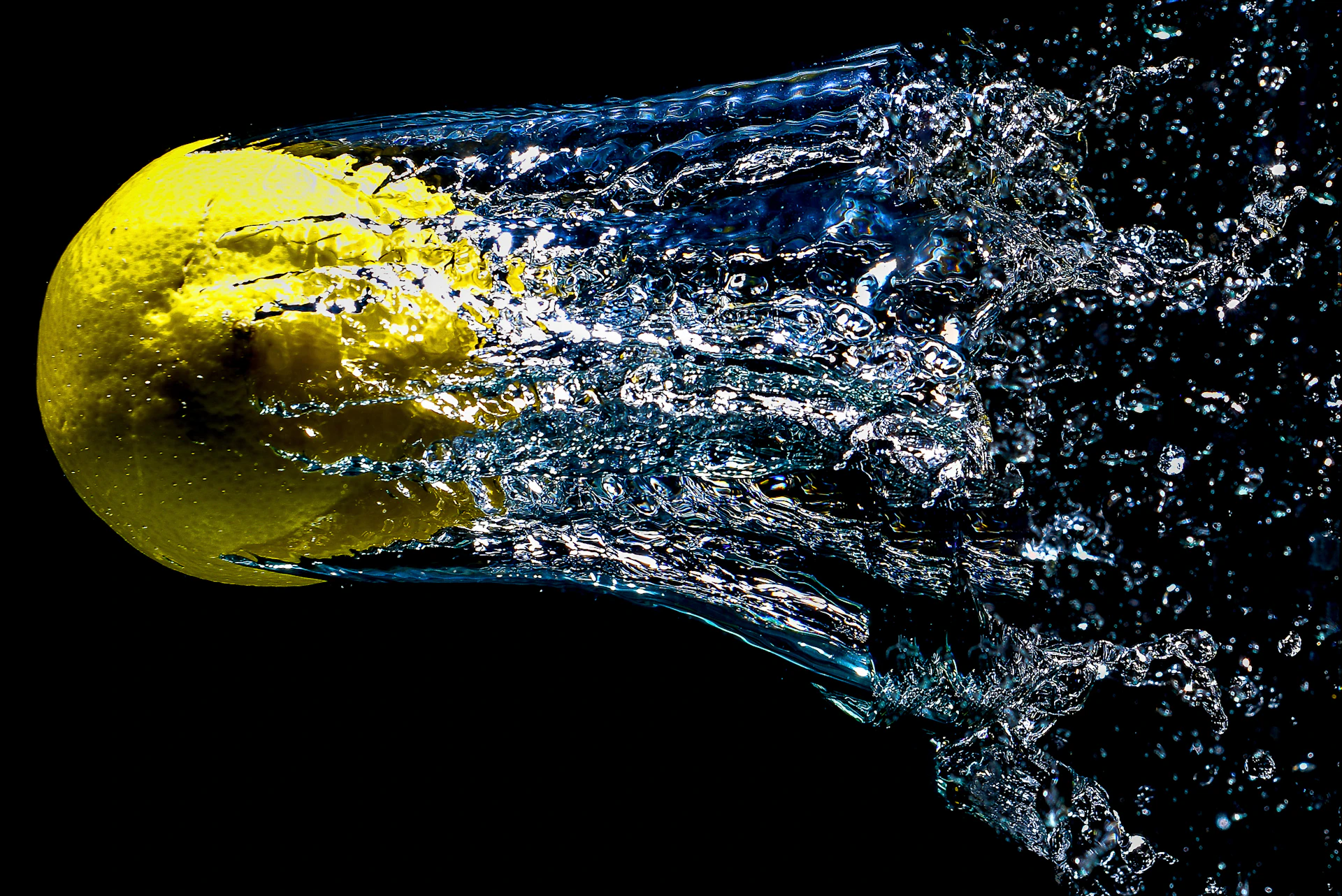 lemon covered with water time-lapse photo