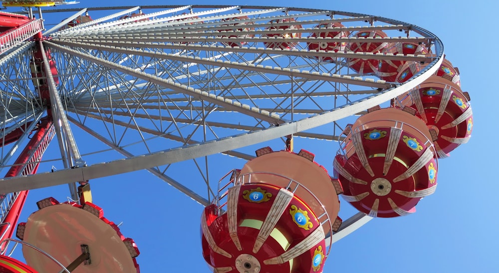 white and red Ferris Wheel