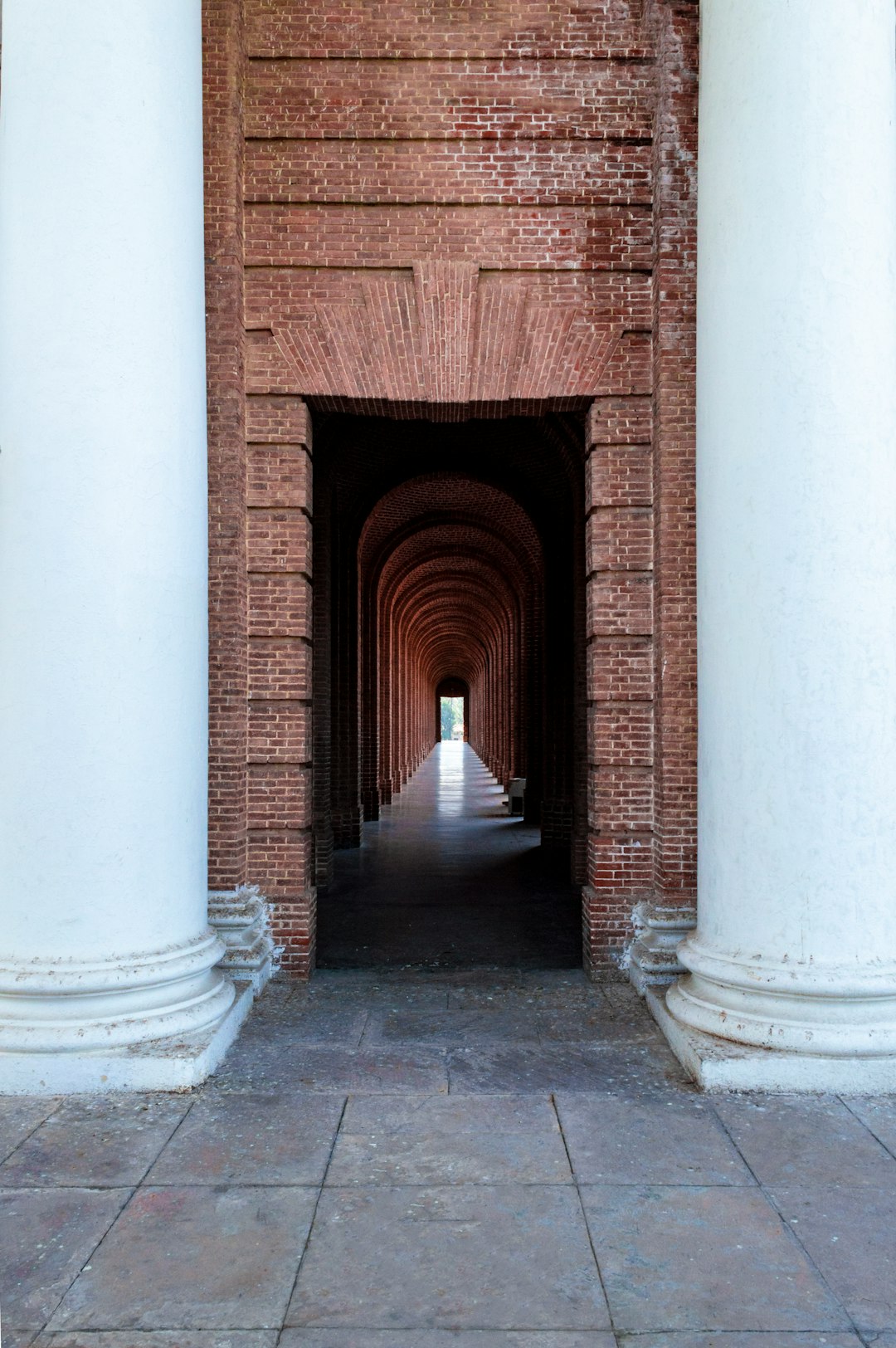 brown and white tunnel