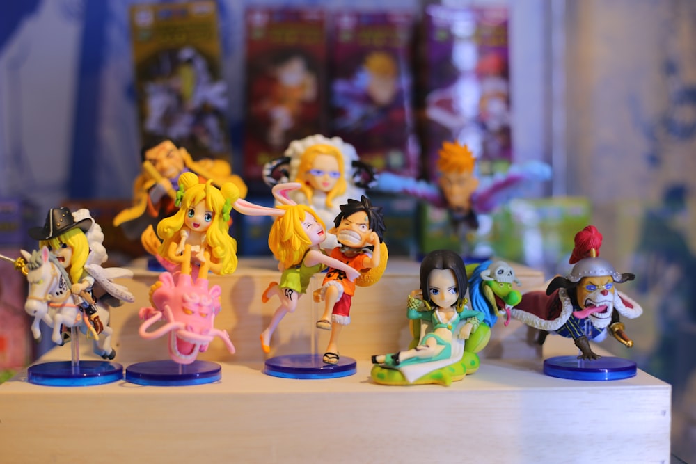 several assorted character figures