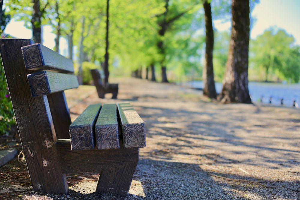 brown wooden bench