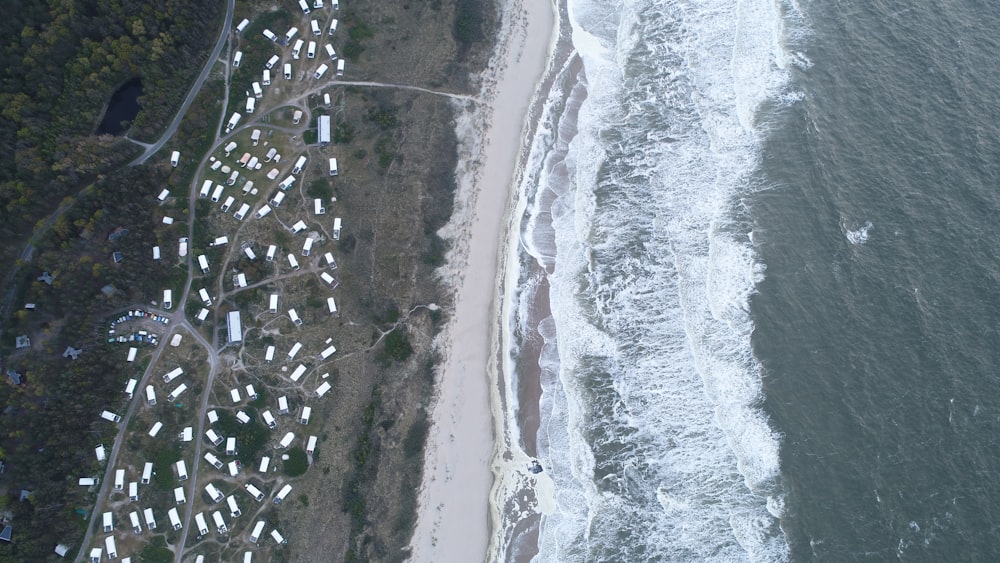 spiaggia durante il giorno vista dall'alto fotografia