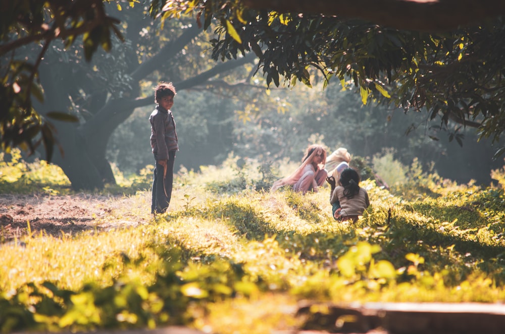 toddler in forest