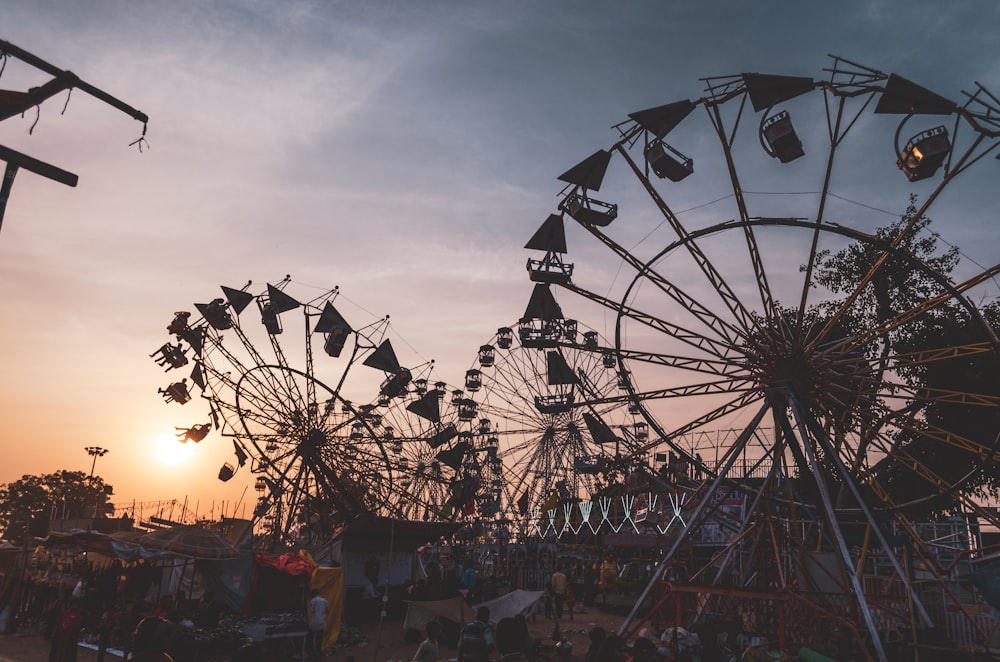 silhouette photography of Ferris wheel