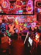 multicolored lighted neon signs