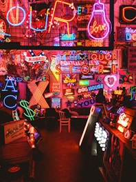 multicolored lighted neon signs