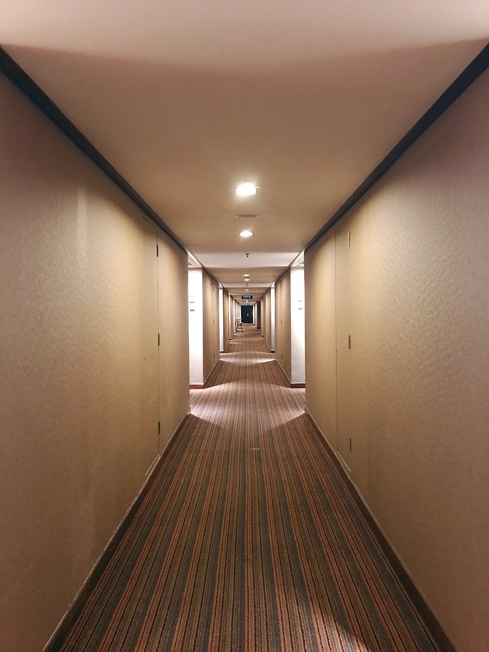 hallway with lights turned-on