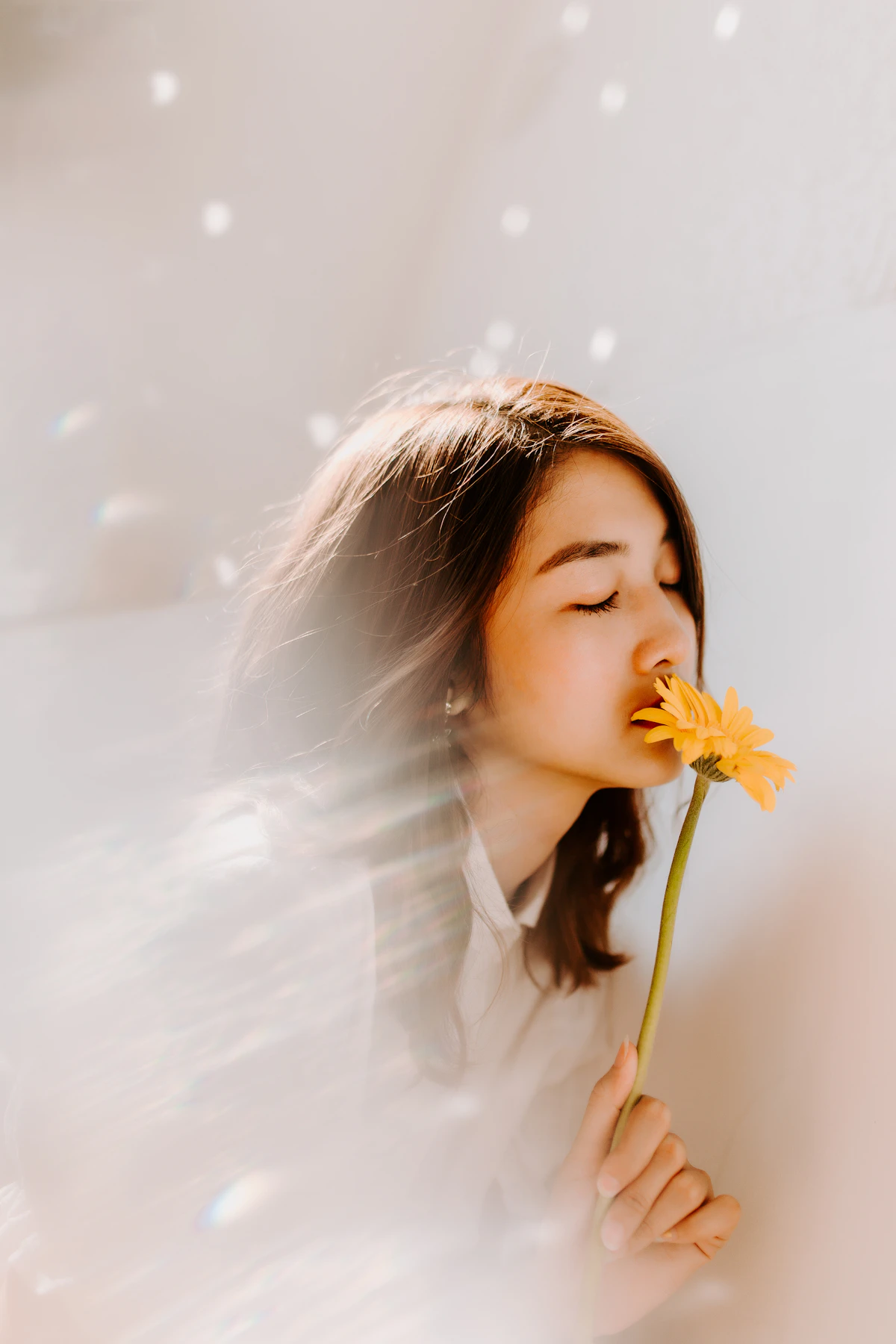 A person savoring a signature scent