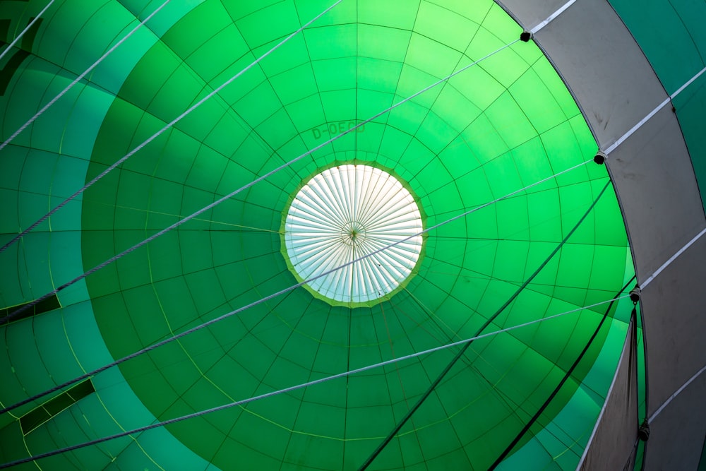 green hot air balloon