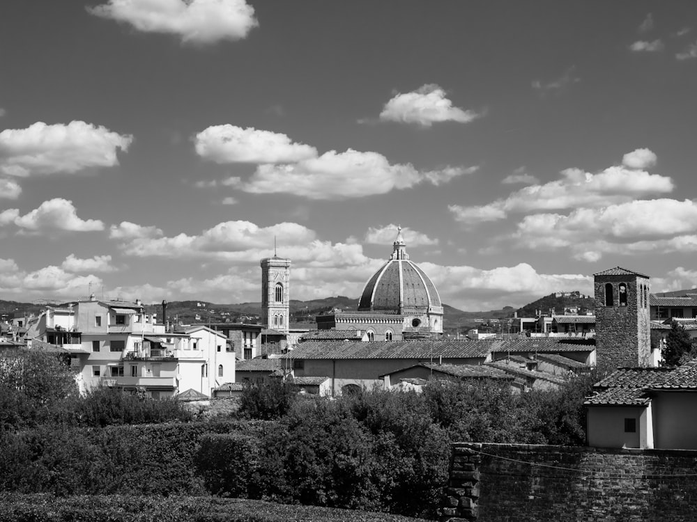 a black and white photo of a city